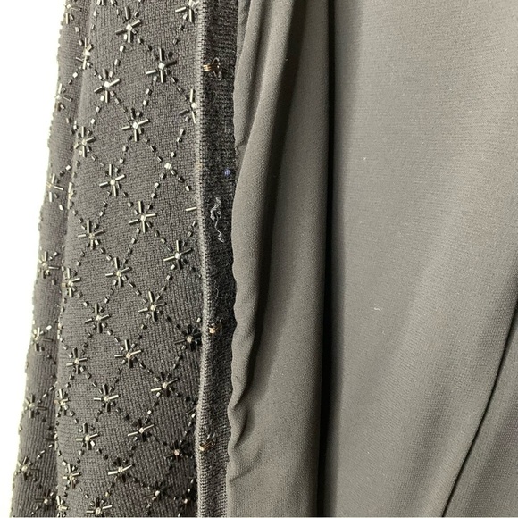 VINTAGE Ann Taylor Merino Wool Sequin Black Cardigan - Picture 8 of 10
